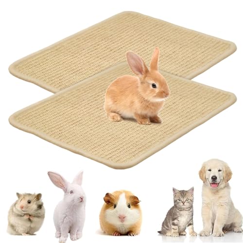 GOMETY 2 Stück Kratzmatte für Kaninchen, 40×30cm Natürliches Sisal Kaninchen Krallen und Zahnpflege Matten Kauspielzeug Haustierkäfige für Meerschweinchen, Hamster, Katzen zum Beißen Schlafen Nisten GOMETY 2 Stück Kratzmatte für Kaninchen, 40×30cm Natürliches Sisal Kaninchen Krallen und Zahnpflege Matten Kauspielzeug Haustierkäfige für Meerschweinchen, Hamster, Katzen zum Beißen Schlafen Nisten von GOMETY