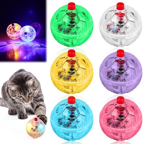GOMETY 6 Stück Katzenspielzeug Geisterjagd-Bewegungsbälle, Geisterjagd Katzenkugel Bewegung Bälle, Blinkende Katzenbälle, Katzenspielzeug Ball Katzen Ball Katzenspielzeug Bälle für Katzen (Blau) GOMETY 6 Stück Katzenspielzeug Geisterjagd-Bewegungsbälle, Geisterjagd Katzenkugel Bewegung Bälle, Blinkende Katzenbälle, Katzenspielzeug Ball Katzen Ball Katzenspielzeug Bälle für Katzen (Blau) von GOMETY