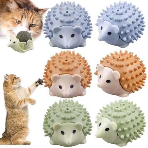 GOMETY 6pcs Katzenminze Balls, Wall Catnip Ball Igelform Katzenminze Spielzeug für Katze Drehbare Katzenspielzeug Wandroller für Katzenlecken Zahnreinigung Dentales Essbares Kätzchenspielzeug GOMETY 6pcs Katzenminze Balls, Wall Catnip Ball Igelform Katzenminze Spielzeug für Katze Drehbare Katzenspielzeug Wandroller für Katzenlecken Zahnreinigung Dentales Essbares Kätzchenspielzeug von GOMETY