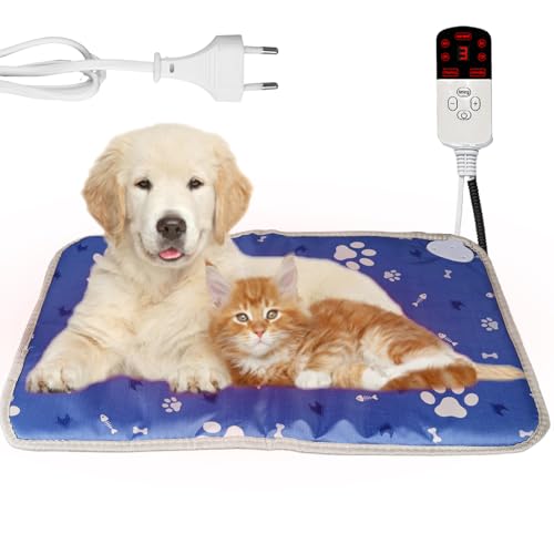 GOMETY Haustier Heizkissen mit Timer, 45X70 cm Neue Wasserdicht Konstante Temperatur Einstellbare Elektrische Wärmematte mit Digitale Temperaturanzeige für Neugeborene und Ältere Tiere GOMETY Haustier Heizkissen mit Timer, 45X70 cm Neue Wasserdicht Konstante Temperatur Einstellbare Elektrische Wärmematte mit Digitale Temperaturanzeige für Neugeborene und Ältere Tiere von GOMETY