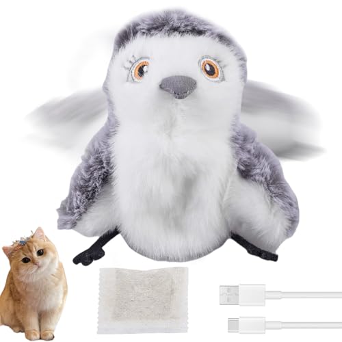 GOMETY Katzenspielzeug Flattervogel, Interaktives Flügelschlagen Eule Katzenspielzeug, Elektrisch Vogel Interaktives Hundespielzeug zur Selbstbeschäftigung GOMETY Katzenspielzeug Flattervogel, Interaktives Flügelschlagen Eule Katzenspielzeug, Elektrisch Vogel Interaktives Hundespielzeug zur Selbstbeschäftigung von GOMETY