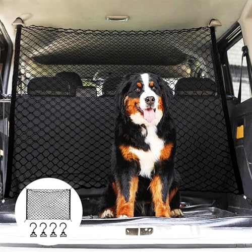 GOMETY Schutzgitter Auto Barriere Trennnetz, Hundegitter für Kofferraum, 120x90 cm, Doppelschicht Polypropylen mit 4 Haken, Universelles Hunde, Absperrnetz für Haustiersicherheit, Auto-Trennwand GOMETY Schutzgitter Auto Barriere Trennnetz, Hundegitter für Kofferraum, 120x90 cm, Doppelschicht Polypropylen mit 4 Haken, Universelles Hunde, Absperrnetz für Haustiersicherheit, Auto-Trennwand von GOMETY
