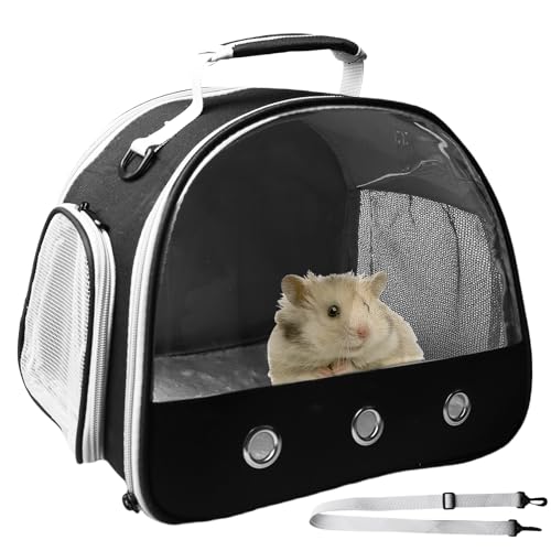 Transportbox Hamster, 30x25x25cm Transporttasche für Katze Hund, Kleintier Haustier-Tragetasche mit Seitliche Öffnung, Faltbare Tragetaschen für Katze Hund Kaninchen Hamster von GOMETY