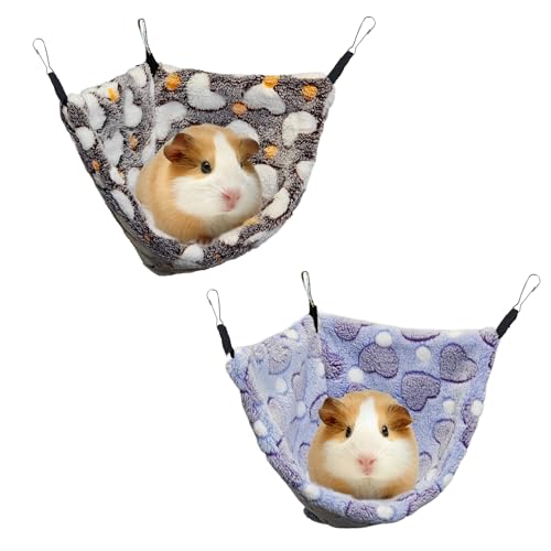 GOMICRAFT 2 Stück Hängende Eckhängematte mit Haken für Ratten, Eichhörnchen, Zuckergleiter, Meerschweinchen, Hamster, Igel, Frettchen und andere Kleintiere, perfekt für Haustiertierkäfige von GOMICRAFT
