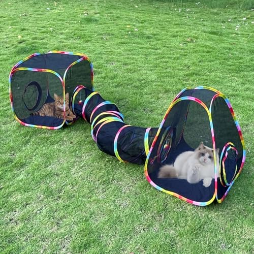 Katzengehege für den Außenbereich, Katzentunnel, Zelte, Würfel für Indoor-Katzen mit Spielball, zusammenklappbarer Laufstalltunnel für Kätzchen, Kaninchen, Welpen und Kleintiere Katzengehege für den Außenbereich, Katzentunnel, Zelte, Würfel für Indoor-Katzen mit Spielball, zusammenklappbarer Laufstalltunnel für Kätzchen, Kaninchen, Welpen und Kleintiere von GONPETGP