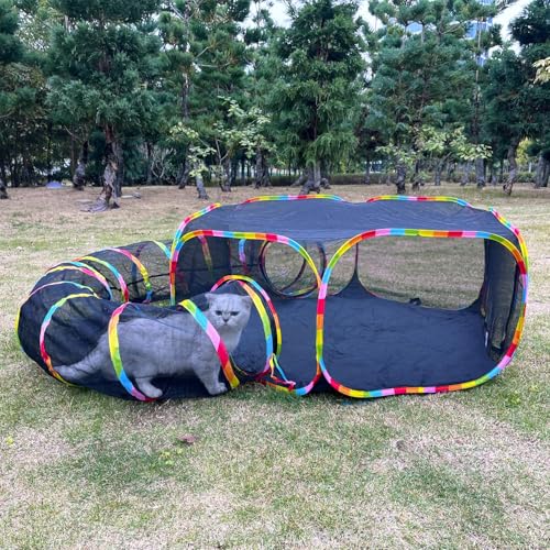 Katzenspielplatz für Katzen im Freien, Katzengehege Tragbares Netzzelt, Kreis Laufstalltunnel für Kätzchen, Kaninchen, Welpen und Kleintiere Katzenspielplatz für Katzen im Freien, Katzengehege Tragbares Netzzelt, Kreis Laufstalltunnel für Kätzchen, Kaninchen, Welpen und Kleintiere von GONPETGP