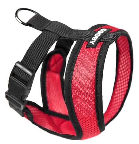 Gooby - Comfort X Kopf-in-Geschirr, erstickungsfrei, kleines Hundegeschirr mit Mikro-Wildlederbesatz und patentiertem X-Rahmen, Rot, Größe XL Gooby - Comfort X Kopf-in-Geschirr, erstickungsfrei, kleines Hundegeschirr mit Mikro-Wildlederbesatz und patentiertem X-Rahmen, Rot, Größe XL von GOOBY