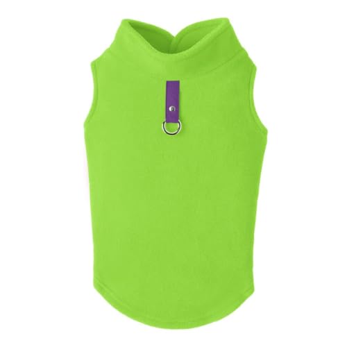 GOOBY Every Day Fleece-Weste für kleine Hunde, Größe L, Limettengrün von GOOBY