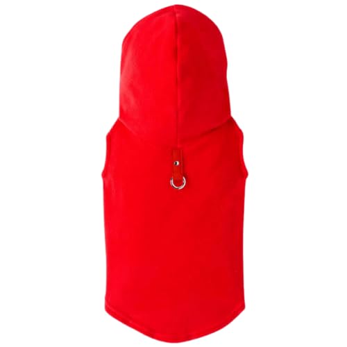 Gooby - Fleece-Weste mit Kapuze, für kleine Hunde, mit Leinen-Ring, Rot, Größe S Gooby - Fleece-Weste mit Kapuze, für kleine Hunde, mit Leinen-Ring, Rot, Größe S von GOOBY