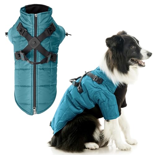 Gooby Alpine Explorer – Celestial, Größe L, wasserdichte Jacke mit Kreuzverriegelung für kleine Hunde und mittelgroße Hunde von GOOBY
