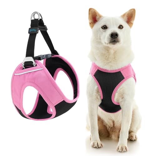 Gooby Escape Free Easy Fit Plus Geschirr – Flamingo Pink, Größe S – sicheres und ausbruchfreies Hundegeschirr für kleine Hunde und mittelgroße Hunde von GOOBY