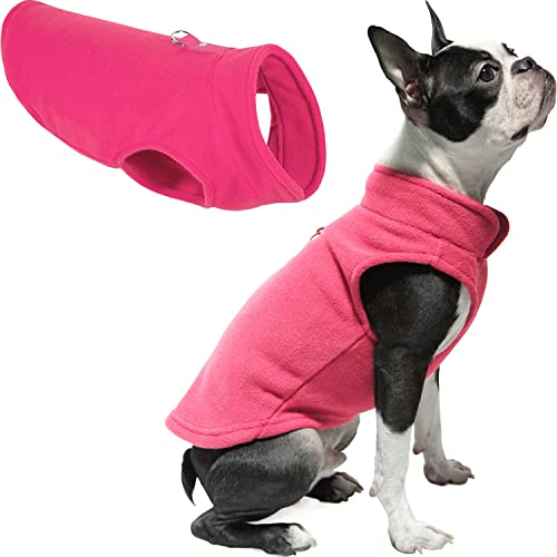 Gooby Fleece-Weste, Hundepullover – Rosa, Größe L, Warmer Pullover, Fleece-Hundejacke mit O-Ring-Leine, Wintermantel für kleine Hunde, Jungen oder Mädchen von GOOBY