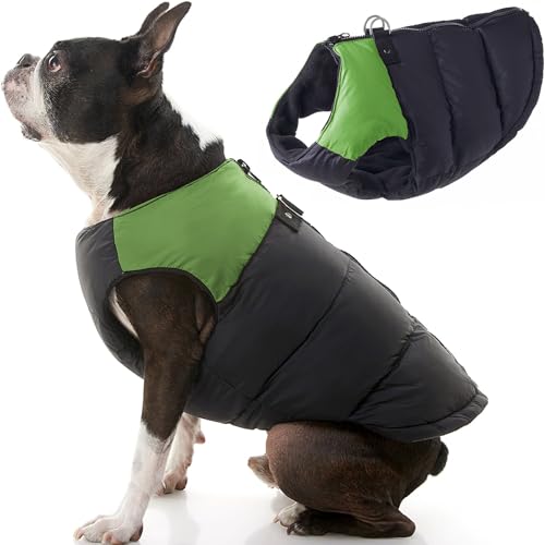 Gooby - Gepolsterte Weste, Hundejacke, Mantel, Pullover mit Reißverschluss und Leinen-Ring, grün, Größe XL von GOOBY