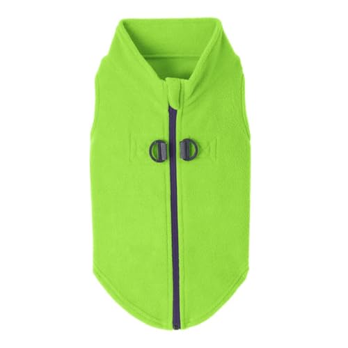 Gooby Fleece-Hundepullover mit Reißverschluss - Limettengrün, Größe M - warme Fleece-Hundejacke zum Einsteigen mit doppelter D-Ring-Leine - Winterpullover für kleine Hunde - Hundekleidung für kleine von GOOBY