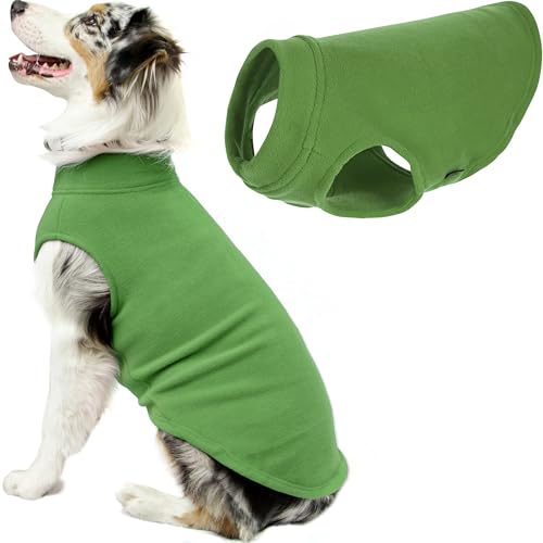 Gooby Hundepullover aus Stretch-Fleece, Grasgrün, Größe 6XL, warme Hundejacke aus Fleece, Winterkleidung für kleine Hunde und Jungen, Hundepullover für kleine Hunde bis Hundepullover für große Hunde von GOOBY