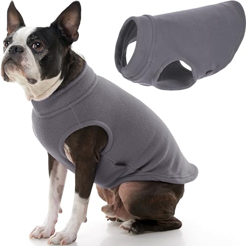 Gooby Hundepullover aus Stretch-Fleece, Grau, Größe XXL – Warmer Pullover aus Fleece für kleine Hunde Jungen oder Mädchen – Hundepullover für kleine Hunde bis Hundepullover für große Hunde von GOOBY