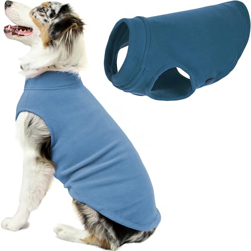 Gooby Hundepullover aus Stretch-Fleece, Stahlblau, Größe 5XL, warme Hundejacke für kleine Hunde und Jungen von GOOBY