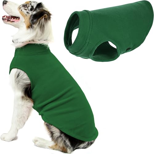 Gooby Hundepullover aus Stretch-Fleece, Waldgrün, Größe 3XL, warme Hundejacke aus Fleece, Winterkleidung für kleine Hunde und Jungen, Hundepullover für kleine Hunde bis Hundepullover für große Hunde von GOOBY
