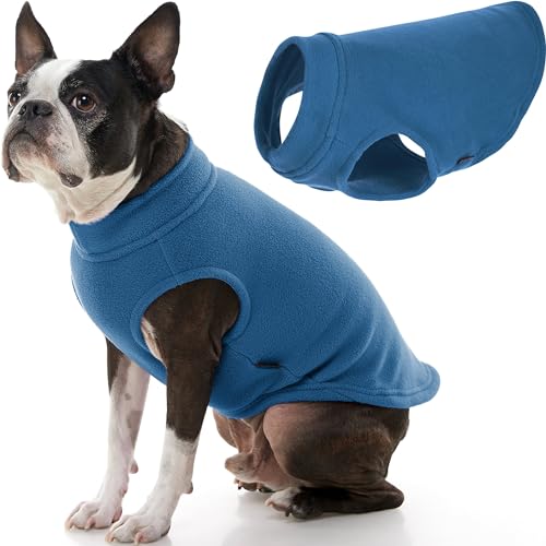 Gooby Hundepullover aus Stretch-Fleece – Stahlblau, Größe XXL – Warmer Pullover für kleine Hunde und Jungen – Hundepullover für kleine Hunde bis Hundepullover für große Hunde von GOOBY