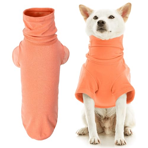 Gooby Rollkragen-Mikrofaser-Stretch-Fleece, Flamingo, Größe XL, warm und leicht, extra Schicht für kleine Hunde und mittelgroße Hunde von GOOBY