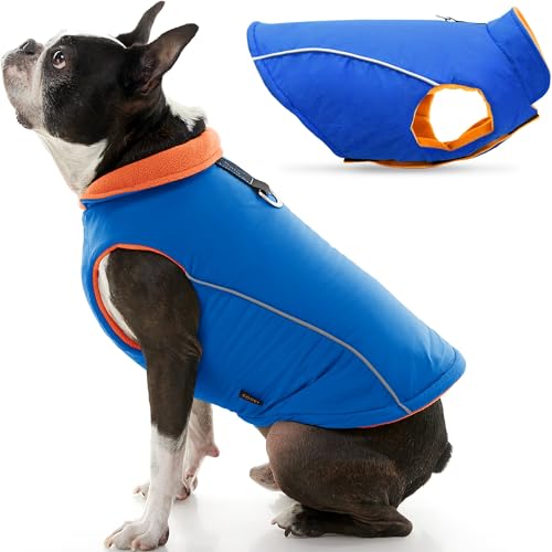 Gooby - Sports Vest, Fleece Lined Small Dog Cold Weather Jacket Coat Sweater with Reflective Lining, Blue, Small Gooby - Sports Vest, Fleece Lined Small Dog Cold Weather Jacket Coat Sweater with Reflective Lining, Blue, Small von GOOBY