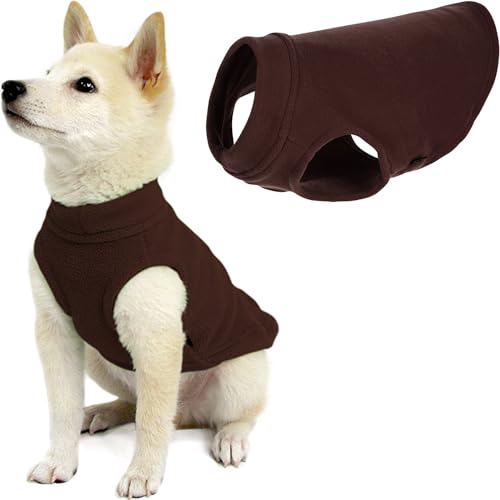 Gooby - Stretch Fleece Vest, Pullover Fleece Vest Jacket Sweater for Dogs, Brown, Small von GOOBY