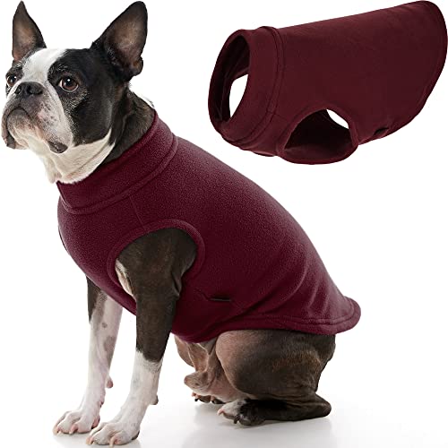 Gooby - Stretch Fleece Vest, Pullover Fleece Vest Jacket Sweater for Dogs, Burgundy, Large von GOOBY