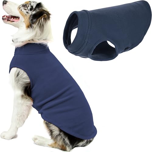 Gooby - Stretch Fleece Vest, Pullover Fleece Vest Jacket Sweater for Dogs, Indigo Blue, 4X-Large Length (21") von GOOBY
