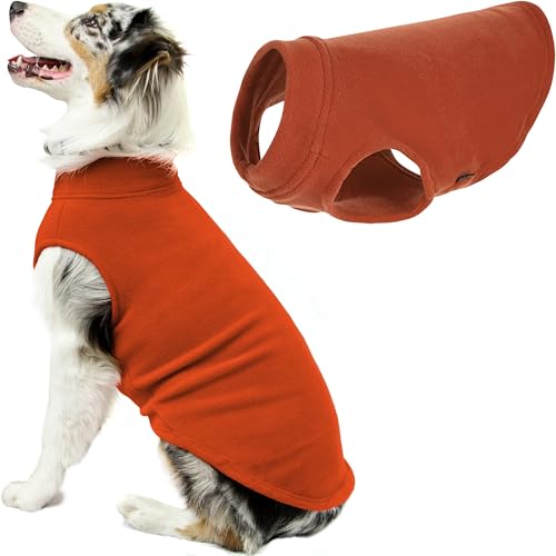 Gooby - Stretch-Fleece-Weste, Pullover, Fleece-Weste, Jacke, Pullover für Hunde, Kürbis, Größe 4XL (53,3 cm) von GOOBY