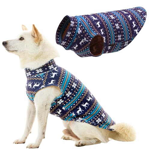 Gooby Stretch Fleece Weste Hundepullover - Hirsch Blau, X-Small - Warme Pullover Fleece Hundejacke - Winter Hundekleidung für Kleine Hunde Junge - Hundepullover für Kleine Hunde zu Hund Pullover für von GOOBY