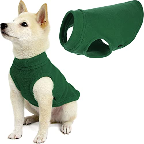 Gooby - Stretch Fleece Weste Pullover Fleece Weste Jacke Hundejacke Hundekleidung Pullover für Hunde Waldgrün, Größe S (21,6 cm) von GOOBY