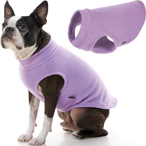 Gooby - Stretch Fleece Weste Pullover Fleece Weste Jacke Sweater für Hunde, Lavendel, Größe L von GOOBY