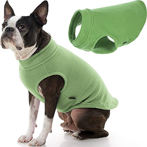 Gooby - Stretch Fleece Weste Pullover Fleece Weste Jacke Sweater für Hunde Grasgrün L von GOOBY