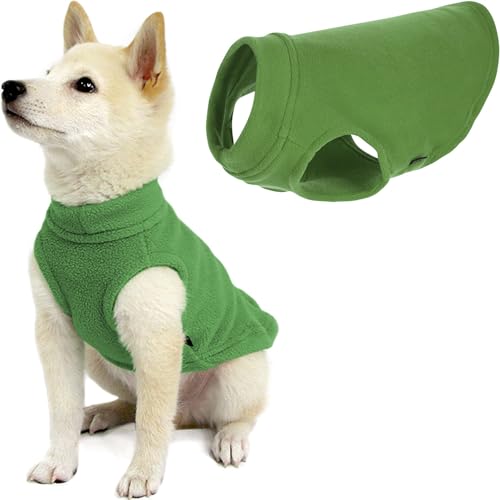 Gooby - Stretch Fleece Weste Pullover Fleece Weste Jacke Sweater für Hunde Grasgrün Medium von GOOBY