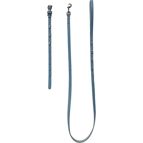 Fred&Rita Hundehalsband, 30-41 cm + Leine 1,5 x 120 cm, Blau von GOOD4YOU