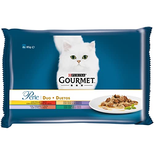 Gourmet Perle Duo Nassfutter für Katzen Duett Fleisch sortiert 4er Pack 85g von GOOD4YOU
