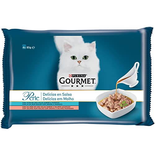 GOURMET Perle Nassfutter für Katzen Köstlichkeiten in Thunfischsauce, 4 Beutel 85 g von GOOD4YOU