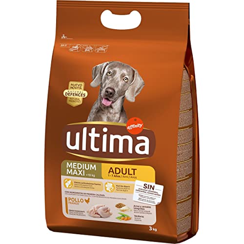 Ultima Medium-Maxi Erwachsenenfutter für mittelgroße bis große Hunde + 10 kg 1-7 Jahre Beutel 3 kg mit Huhn, Reis und Vollgetreide von GOOD4YOU
