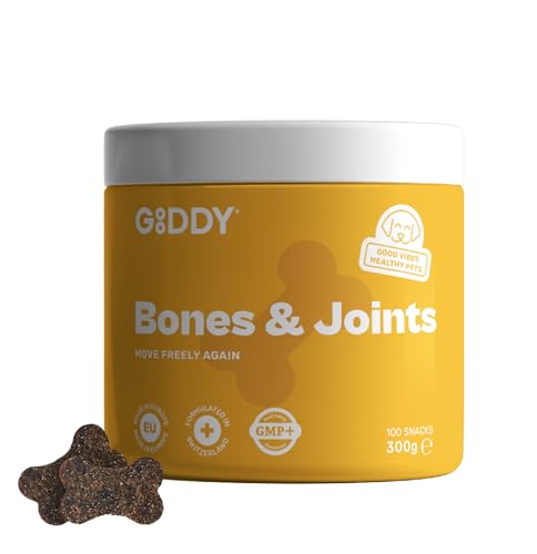 Gooddy 100 Snacks, 300 g – mit Glucosamin HCI, Chondroitin, MSM, Kollagen und Vitamin C und E. Entzündungshemmend Hüfte, Arthrose, Knochen von GOODDY PETS