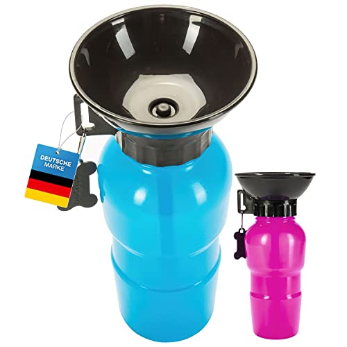 Hunde Trinkflasche mit integriertem Trinknapf Reise Wasserflasche Auto Hundeflasche mit Wasser-Napf 600ml; Blau Hunde Trinkflasche mit integriertem Trinknapf Reise Wasserflasche Auto Hundeflasche mit Wasser-Napf 600ml; Blau von GOODS+GADGETS