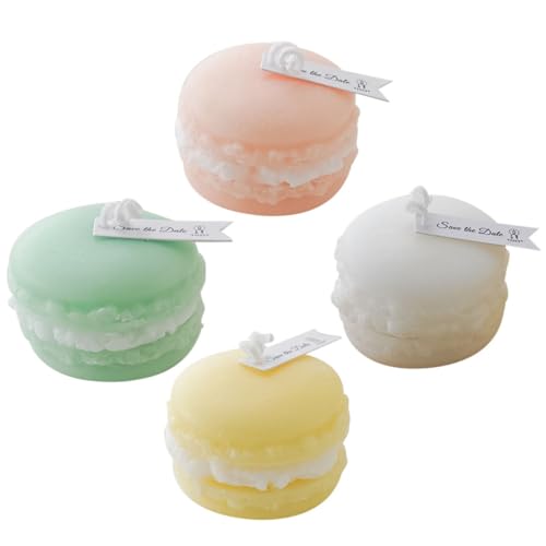 GOOHOCHY Makronen-Kerzen-Set 4-teilig Dekorative Mini-duftkerzen Für Zuhause Hochzeit Kirche Notfall von GOOHOCHY