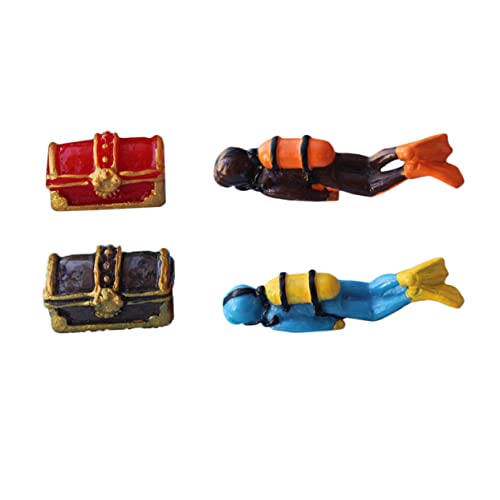 GOOHOCHY 4 Stück Teiliges Set Taucherfiguren und Schatztruhen Resin Aquarium Dekoration für Fischbecken und Miniaturlandschaften Langlebig und Detailgetreu für Wohnräume und GOOHOCHY 4 Stück Teiliges Set Taucherfiguren und Schatztruhen Resin Aquarium Dekoration für Fischbecken und Miniaturlandschaften Langlebig und Detailgetreu für Wohnräume und von GOOHOCHY