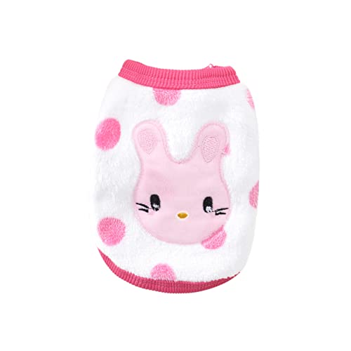 GOOHOCHY Wärmende Flanell-Weste Für Hunde Im Cartoon-Design Kuschelige Kleidung Für Kleine Hunde Chihuahua Und Katzen S Hase Für Herbst Und Winter von GOOHOCHY
