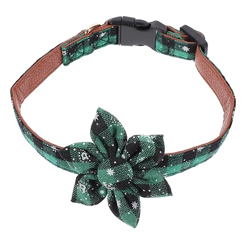GOOHOCHY Weihnachtshalsband Für Hunde Haustier Für Katzen Katzenhalsband Kleines Hundehalsband Schnalle Weihnachtskatze Kragen Dekoratives Hundehalsband Hallo Weihnachten Stoff Green von GOOHOCHY