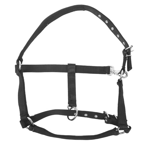 GOOHOCHY Zaumzeug für Pferde Ausrüstung Reiter Körperpflege Pferdekessel Tragbares Outdoor-Pferdehalfter Pferdeschützer schützendes Pferdehalfter Nylon Black von GOOHOCHY
