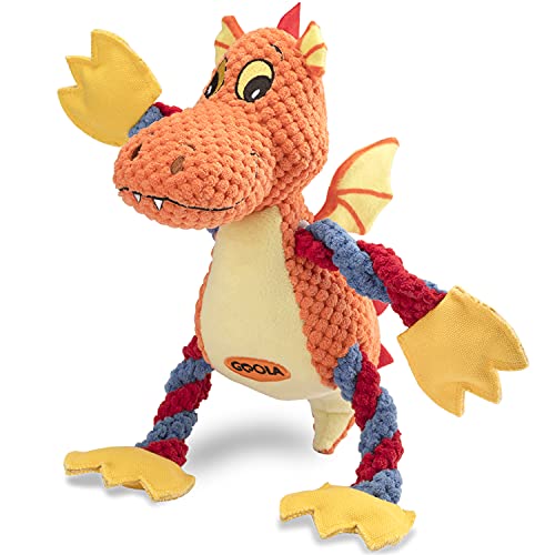 GOOLA Quietschendes Hundespielzeug, niedlicher Drache, interaktives Plüsch-Spielzeug mit 5 Quietschern und Knisterpapier, Kauspielzeug für Welpen, kleine, mittelgroße und große Rassen GOOLA Quietschendes Hundespielzeug, niedlicher Drache, interaktives Plüsch-Spielzeug mit 5 Quietschern und Knisterpapier, Kauspielzeug für Welpen, kleine, mittelgroße und große Rassen von GOOLA