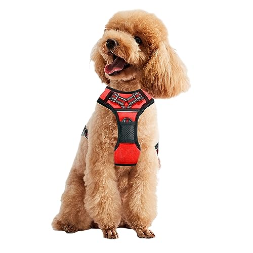 GOOPAWS Gepolstertes reflektierendes Hundegeschirr, leichtes Ripstop-Hundegeschirr, verstellbares Outdoor-Haustiergeschirr für kleine, mittelgroße und große Hunde von GOOPAWS