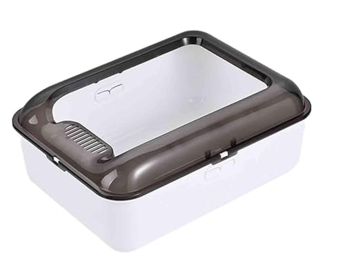 Cat Litter Box Offene, Herausnehmbare, Leicht Zu Reinigende, Halbgeschlossene Katzentoilette Mit Schaufel Für Katzen Und Kleine Hunde Katzenklo(White,50x38x22cm) von GOOPEEG