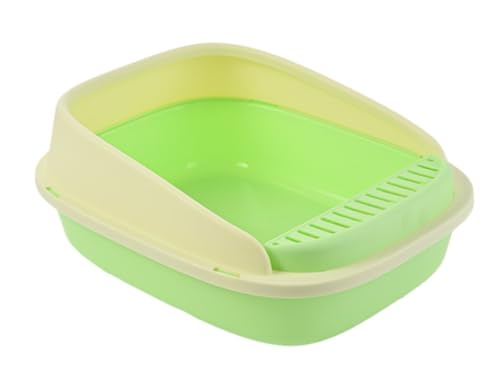 GOOPEEG Cat Litter Box Katzentoilette Für Kätzchen, Offene Mit Schaufel, Faltbare, Flache, Spritzwassergeschützt, Wasserdicht Katzenklo(Grün,40x50x20 cm) von GOOPEEG