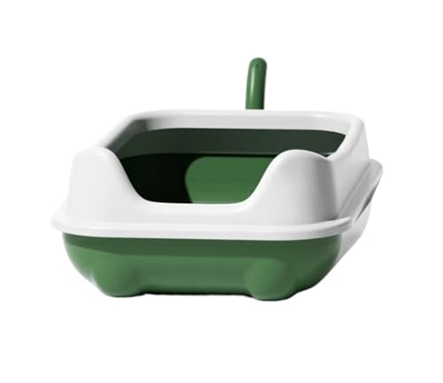 GOOPEEG Cat Litter Box Katzentoiletten Für Hauskatzen, Für Kätzchen, Katzentoilette, Mit Niedrigem Einstieg Katzenklo(Grün) von GOOPEEG